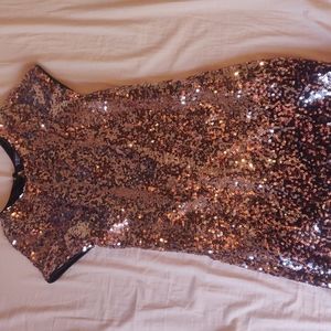 Girls pink and black sequin dress